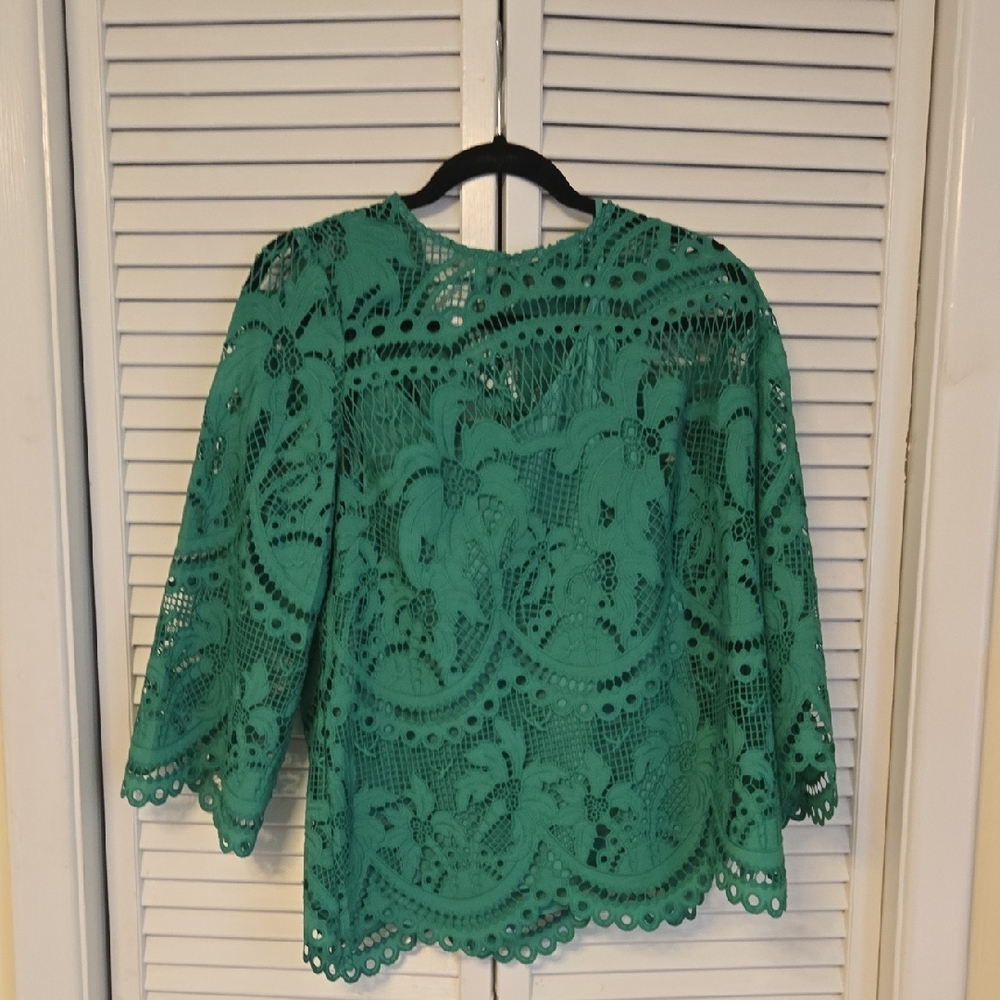 Lilly Pulitzer Green Lace Blouse